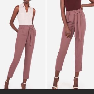 High Waisted Paperbag Ankle Pant